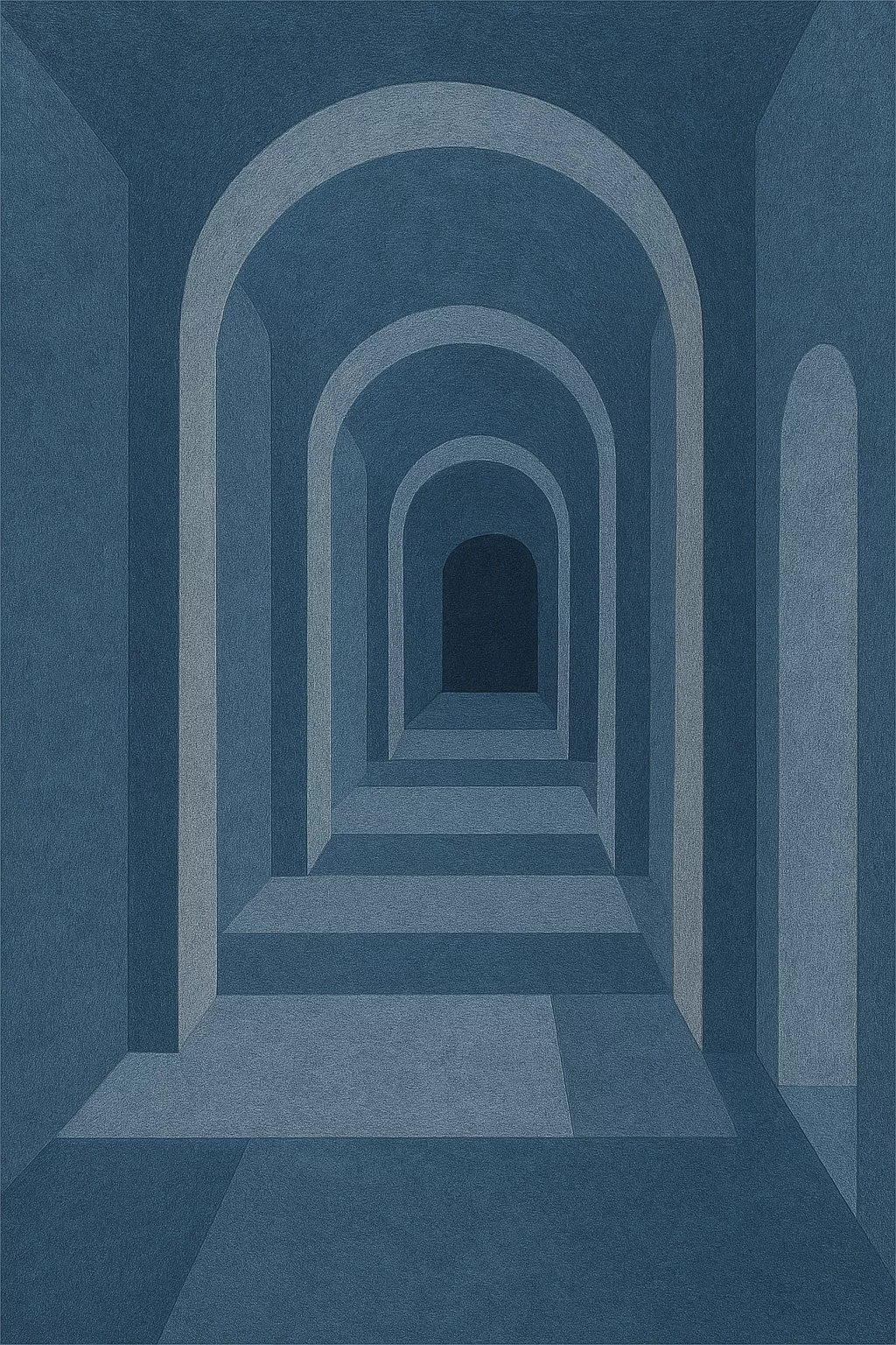 An AI generated image that recalls a series of doorways, Liminal's eponymous image.